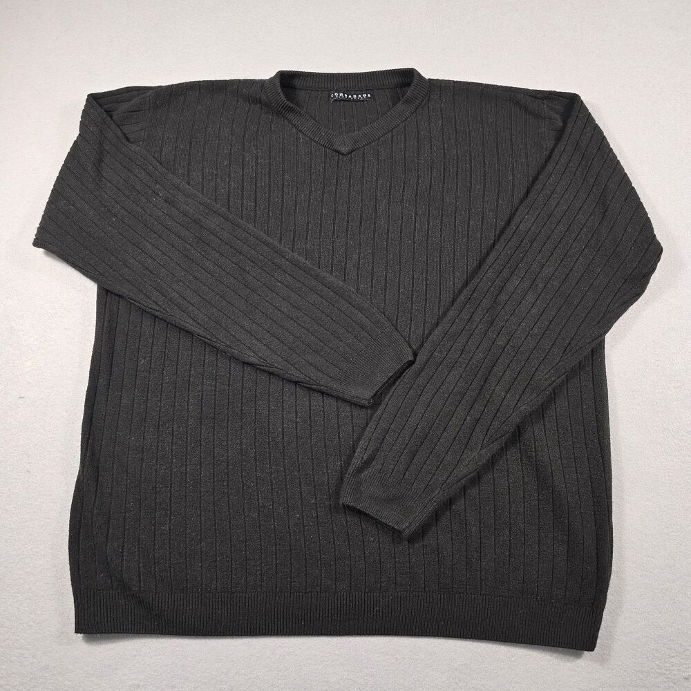 Consensus Sportwear Men's XL Black V-Neck Pullover Knit Sweater